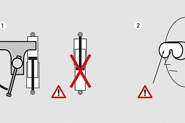 Piston kolu ile birlikte amortisörü mengene ile sıkıştırın