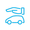 Icon of a hand hovering over a passenger car